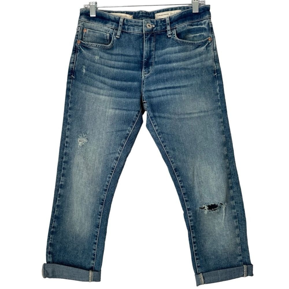 Pilcro & the Letterpress Slim Boyfriend Jeans 27,Raw Hem,crop jeans,boyfriend‎